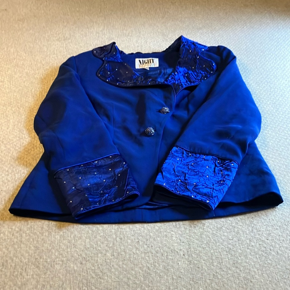 Bling Dressy jacket with sparkling buttons & cubic zirconia on collar/sleeves